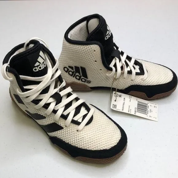 adidas gazelle silver green womens Adidas Tech Fall 2.0K Black White Kids Wrestling Boots – RingMaster Sports main image 1